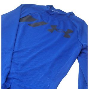Under Armour Cool Gear Shirt Men's Small Blue Moisture Wicking‎ Logo High Neck